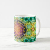 Blume des Lebens - Gold - Fraktal 2 Kaffeetasse (VorderseiteRechts)