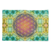 Blume des Lebens - Gold - Fraktal 2 Kissenbezug (Rückseite)