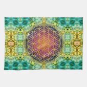 Blume des Lebens - Gold - Fraktal 2 Küchentuch (Horizontal)