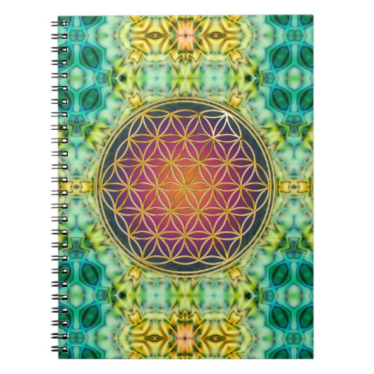 Blume des Lebens - Gold - Fraktal 2 Notizblock (Vorderseite)