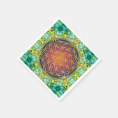 Blume des Lebens - Gold - Fraktal 2 Serviette (Ecke)