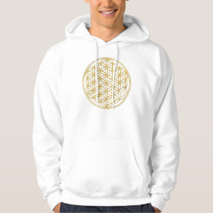 Blume des Lebens   Gold groß Hoodie