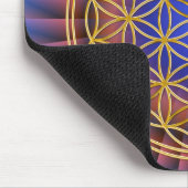 Blume des Lebens | Gold, groß, leichtes Licht Mousepad (Ecke)