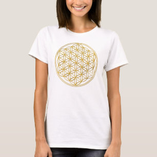 Blume des Lebens   Gold groß T-Shirt