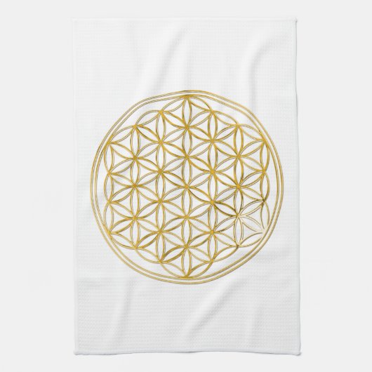 BLUME DES LEBENS - Gold Handtuch (Vertikal)