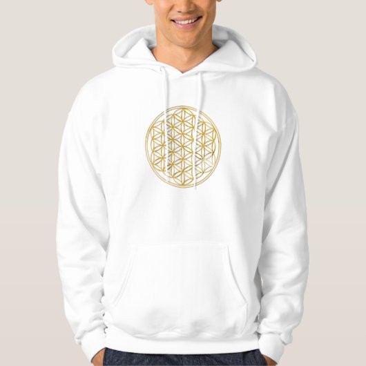 BLUME DES LEBENS - Gold Hoodie (Vorderseite)