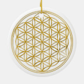 BLUME DES LEBENS - Gold Keramik Ornament (Hinten)