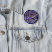 Blume des Lebens | Gold, klein Button (Beispiel)