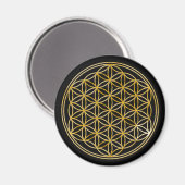 Blume des Lebens | Gold, klein Magnet (Vorderseite/Rückseite)