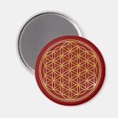 Blume des Lebens | Gold, klein Magnet (Vorderseite/Rückseite)