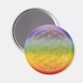 Blume des Lebens | Gold, klein Magnet (Vorderseite/Rückseite)