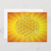 Blume des Lebens | Gold, klein Postkarte (Vorne/Hinten)