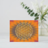 Blume des Lebens | Gold, klein Postkarte (Stehend Vorderseite)