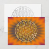 Blume des Lebens | Gold, klein Postkarte (Vorne/Hinten)