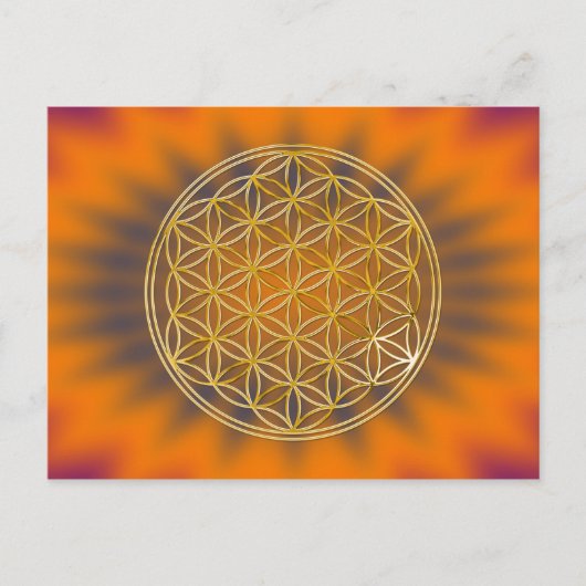 Blume des Lebens | Gold, klein Postkarte (Vorderseite)
