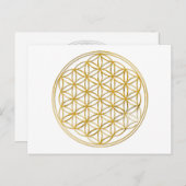 Blume des Lebens | Gold, klein Postkarte (Vorne/Hinten)
