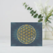 Blume des Lebens | Gold, klein Postkarte (Stehend Vorderseite)