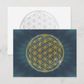 Blume des Lebens | Gold, klein Postkarte (Vorne/Hinten)