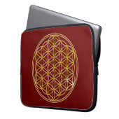 BLUME DES LEBENS - Gold Laptopschutzhülle (Vorderseite Links)