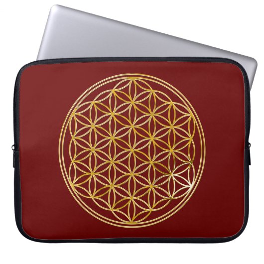 BLUME DES LEBENS - Gold Laptopschutzhülle (Vorderseite)