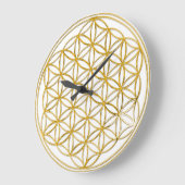 BLUME DES LEBENS - Gold / Lebensgefühl Große Wanduhr (Winkel)