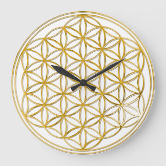BLUME DES LEBENS - Gold / Lebensgefühl Große Wanduhr