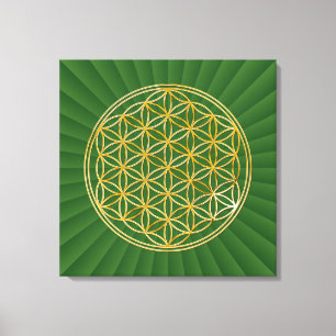 BLUME DES LEBENS - Gold Leinwanddruck