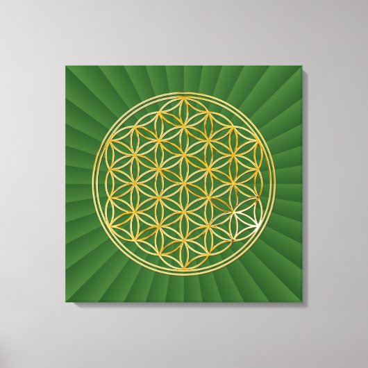 BLUME DES LEBENS - Gold Leinwanddruck (Vorderseite)