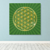 BLUME DES LEBENS - Gold Leinwanddruck (Insitu (Holzboden))