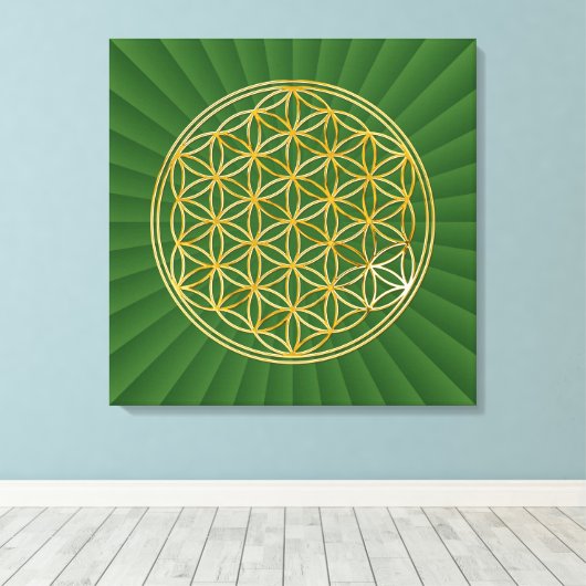 BLUME DES LEBENS - Gold Leinwanddruck (Insitu (Holzboden))