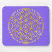 Blume des Lebens / gold lila Spritzer BG Mousepad (Vorne)