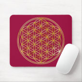 BLUME DES LEBENS - Gold Mousepad (Mit Mouse)