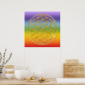 BLUME DES LEBENS - Gold Poster (Küche)