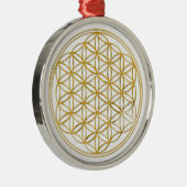 BLUME DES LEBENS - Gold Silbernes Ornament (Rechts)
