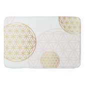 Blume des Lebens - Gold und Weiß Badematte (Vorderseite)