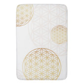 Blume des Lebens - Gold und Weiß Badematte (Vorderseite Vertikal)