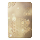 Blume des Lebens, goldenes Funkeln Badematte (Vorderseite Vertikal)