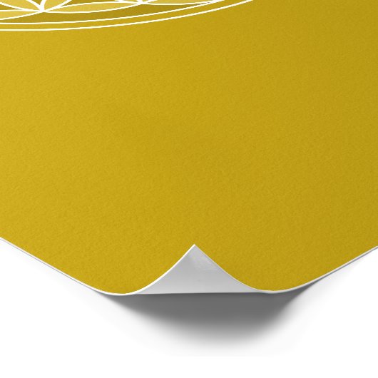 Blume des Lebens - Golds & White Poster (Ecke)