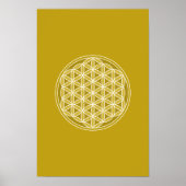 Blume des Lebens - Golds & White Poster (Vorne)