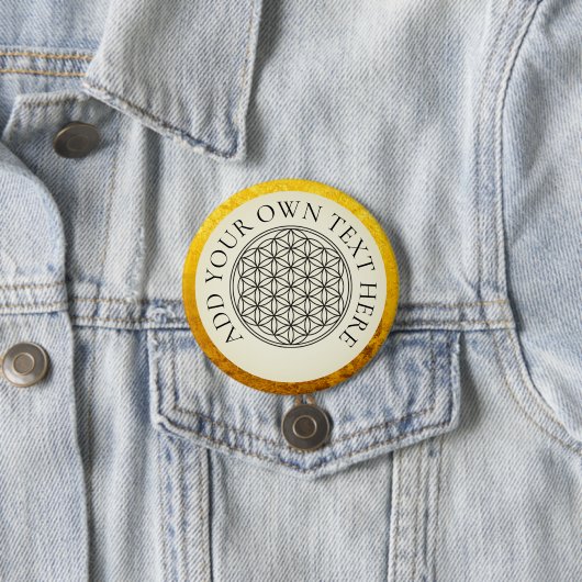 BLUME DES LEBENS - goldschwarz Button (Beispiel)