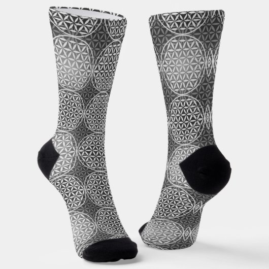 BLUME DES LEBENS - Graumuster Socken (Gewinkelt)