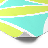 Blume des Lebens Große Ptn Aquamarin Limon & weiß Poster (Ecke)