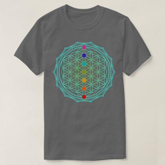 Blume des Lebens grün 1 T-Shirt (Design vorne)