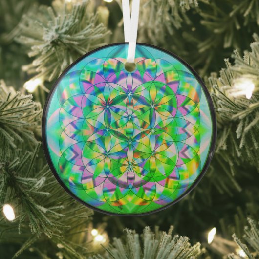 Blume des Lebens Grün Ornament Aus Glas (InSitu)
