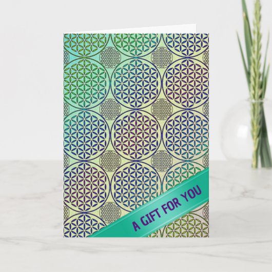 BLUME DES LEBENS - Grunge Muster 2 Karte (Vorderseite)