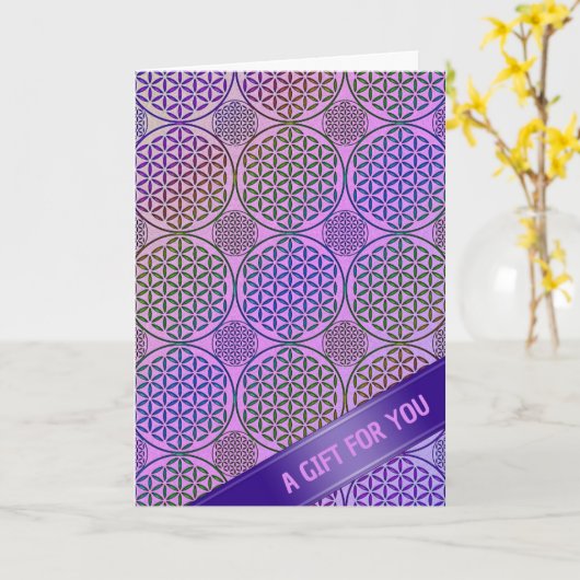 BLUME DES LEBENS - Grunge Muster 3 Karte (Gelbe Blume)