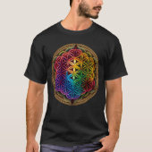 Blume des Lebens Heilige Geometrie Chakra Meditati T-Shirt (Vorderseite)