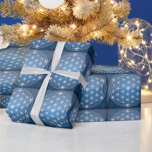 Blume des Lebens Heilige Geometrie formt Samen des Geschenkpapier (Feiertage)