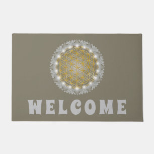 BLUME DES LEBENS - Heilige Geometrie Licht 1 Fußmatte
