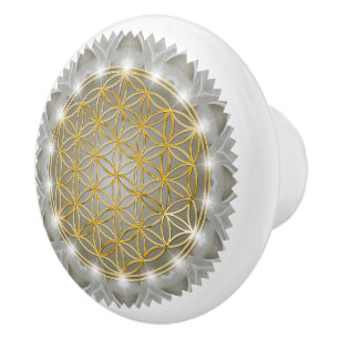 BLUME DES LEBENS - Heilige Geometrie Licht 1 Keramikknauf